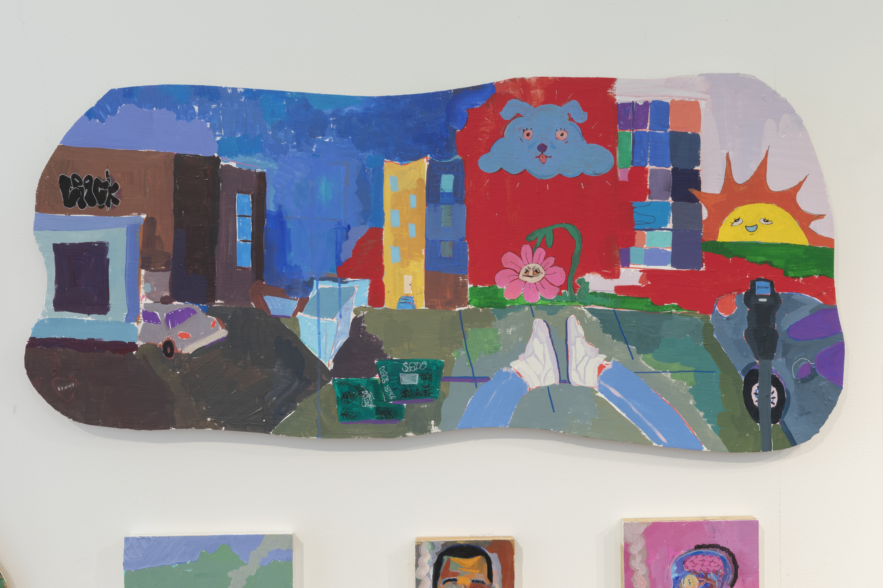 Paintings by Jason Correia installed together